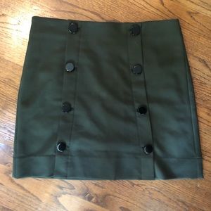 LOFT Green Skirt with Buttons